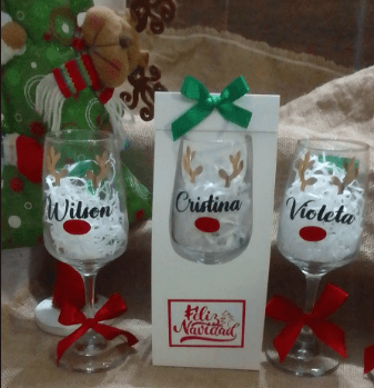 Copas de vidrio para Navidad